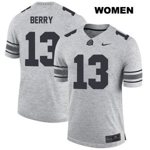Women's NCAA Ohio State Buckeyes Rashod Berry #13 College Stitched Authentic Nike Gray Football Jersey CR20T88OK